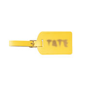 Yellow Tate recycled leather luggage tag